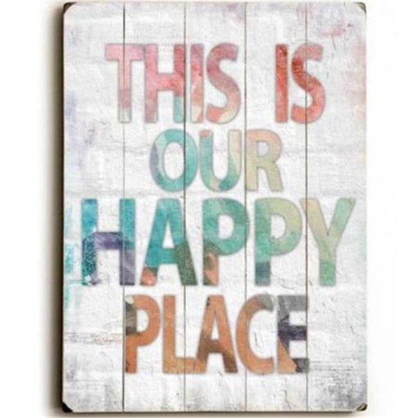 One Bella Casa 0004-4664-38 12 x 16 in. This is Our Happy Place Planked Wood Wall Decor by Misty Diller, One Bella Casa, Mfr#: 0004-4664-38